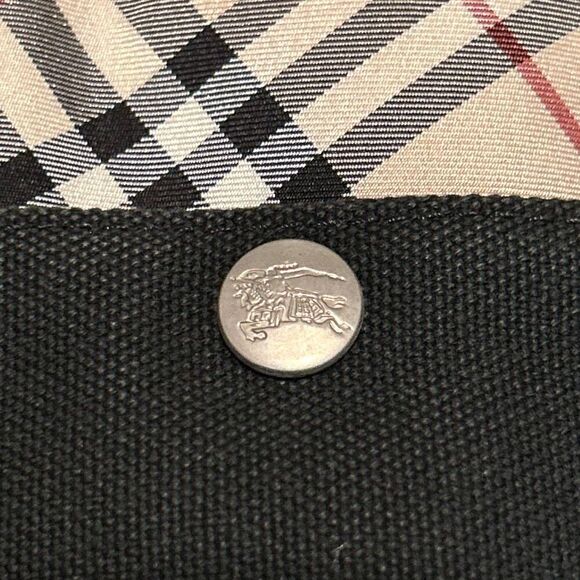 Burberry London Blue Label Nova Check Canvas Tote Black Tan Classic Print Preppy - Picture 9 of 12